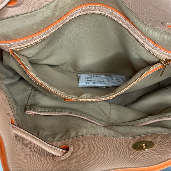 Big Buddha Light Pink Cream Orange Drawstring Shoulder Bag - Picture 8 of 16